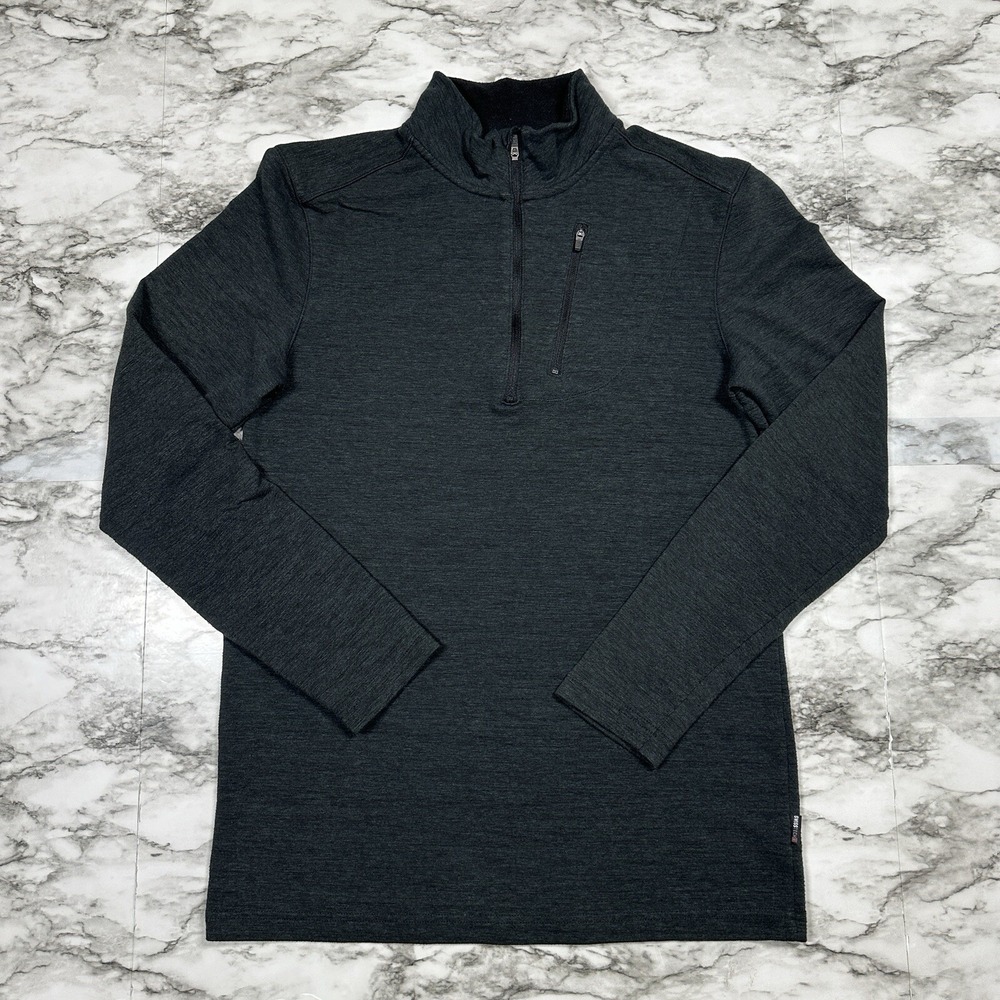 Swiss Tech‎ Sweatshirt Mens Sz S 34-36 Heathered Dark Green Black 1/4 Zip Pocket
